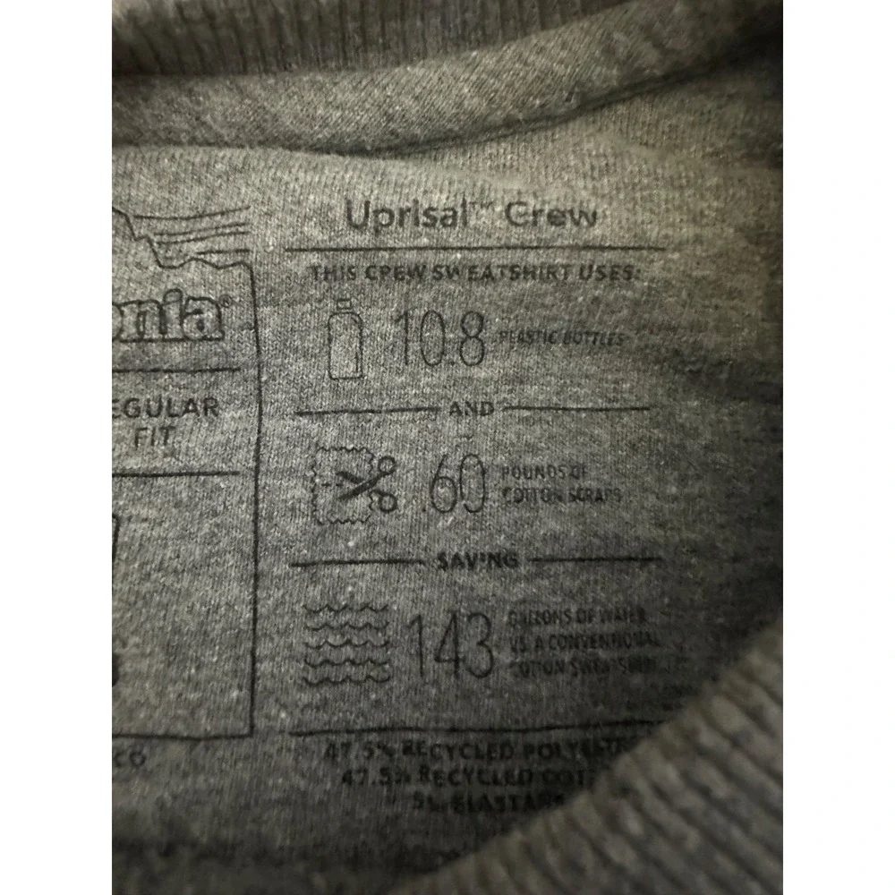 Patagonia Gray Sweatshirt with Black and Blue Bear Design - Picture 3 of 7